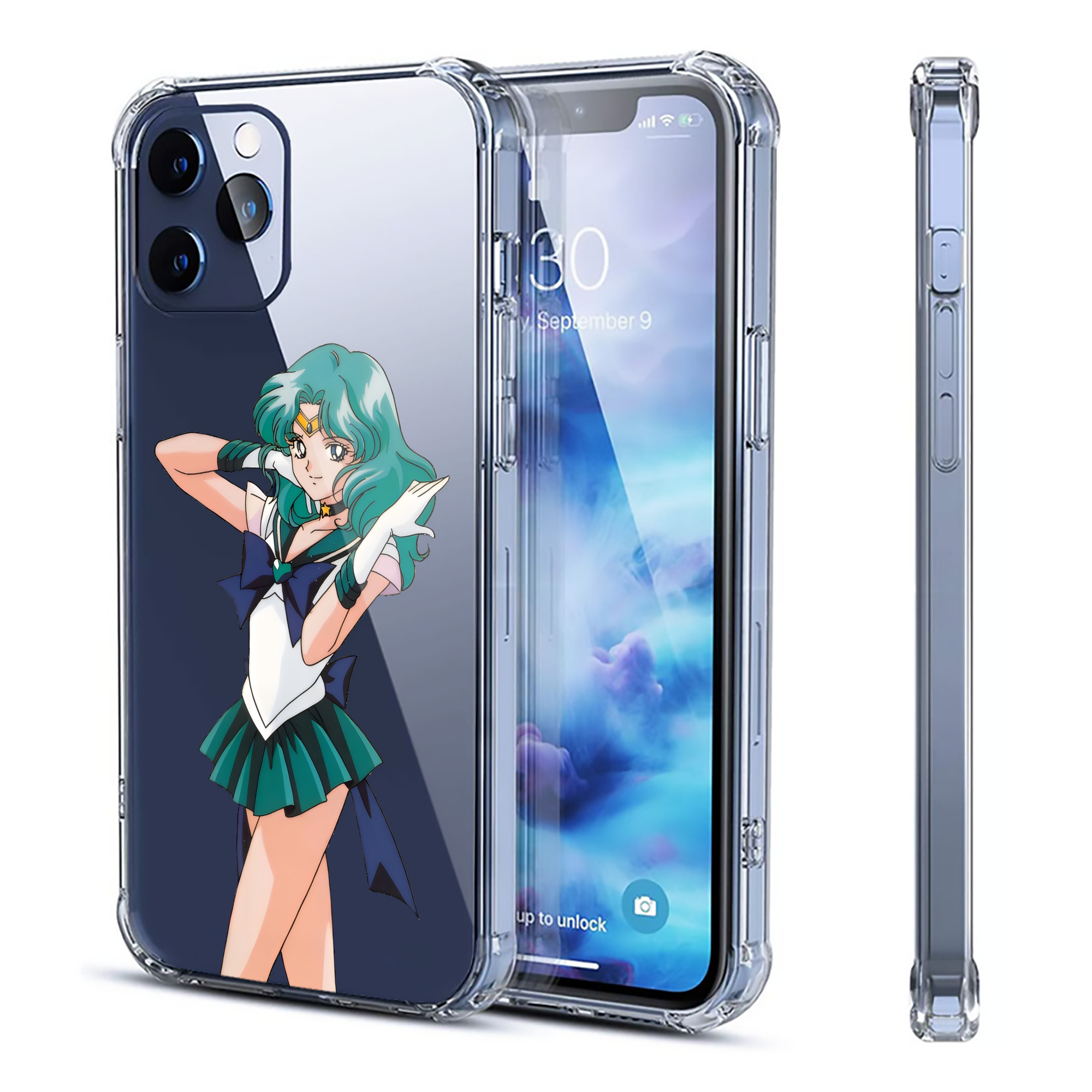 （画像用） 美少女戦士セーラームーン 海王 みちる（かいおう みちる） Sailor Moon Kaiou Michiru 【iPhone 12シリーズ対応】透明スマホケース（クリアソフトケース）